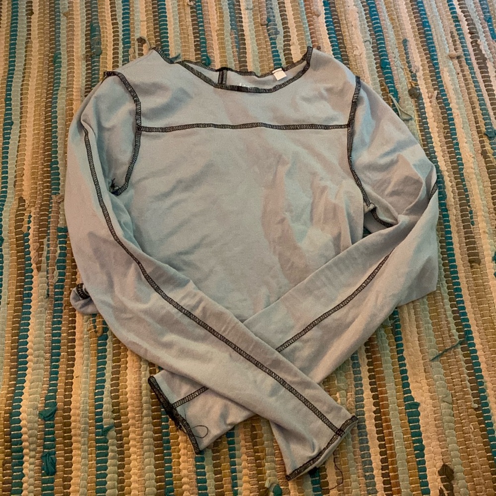 Pacsun Stitched Blue Long Sleeve Shirt